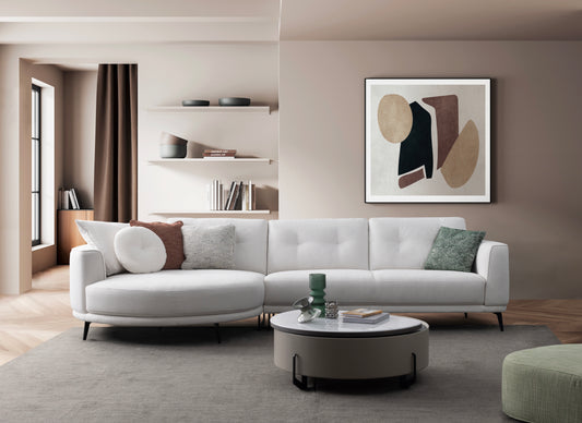 Sherman 4 Seater Fabric Sofa (Silver Grey, Grey)