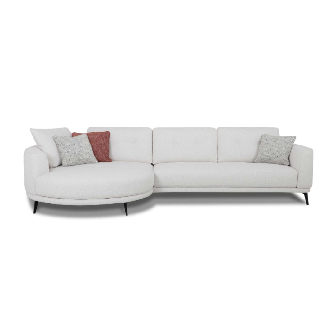 Sherman 4 Seater Fabric Sofa (Silver Grey, Grey)