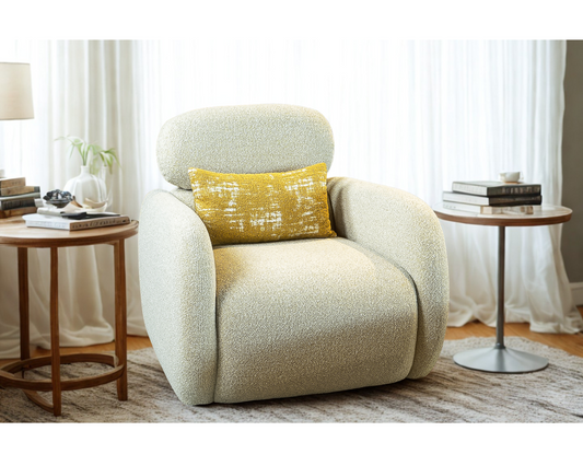 Nomi Swivel Chair (Beige, Cream)