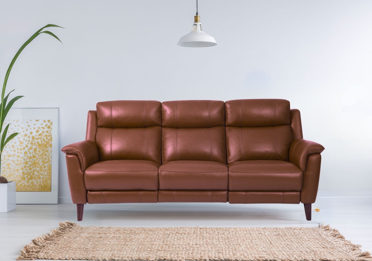 Symphony Seater 2-Seater Half Leather Sofa With Recliner