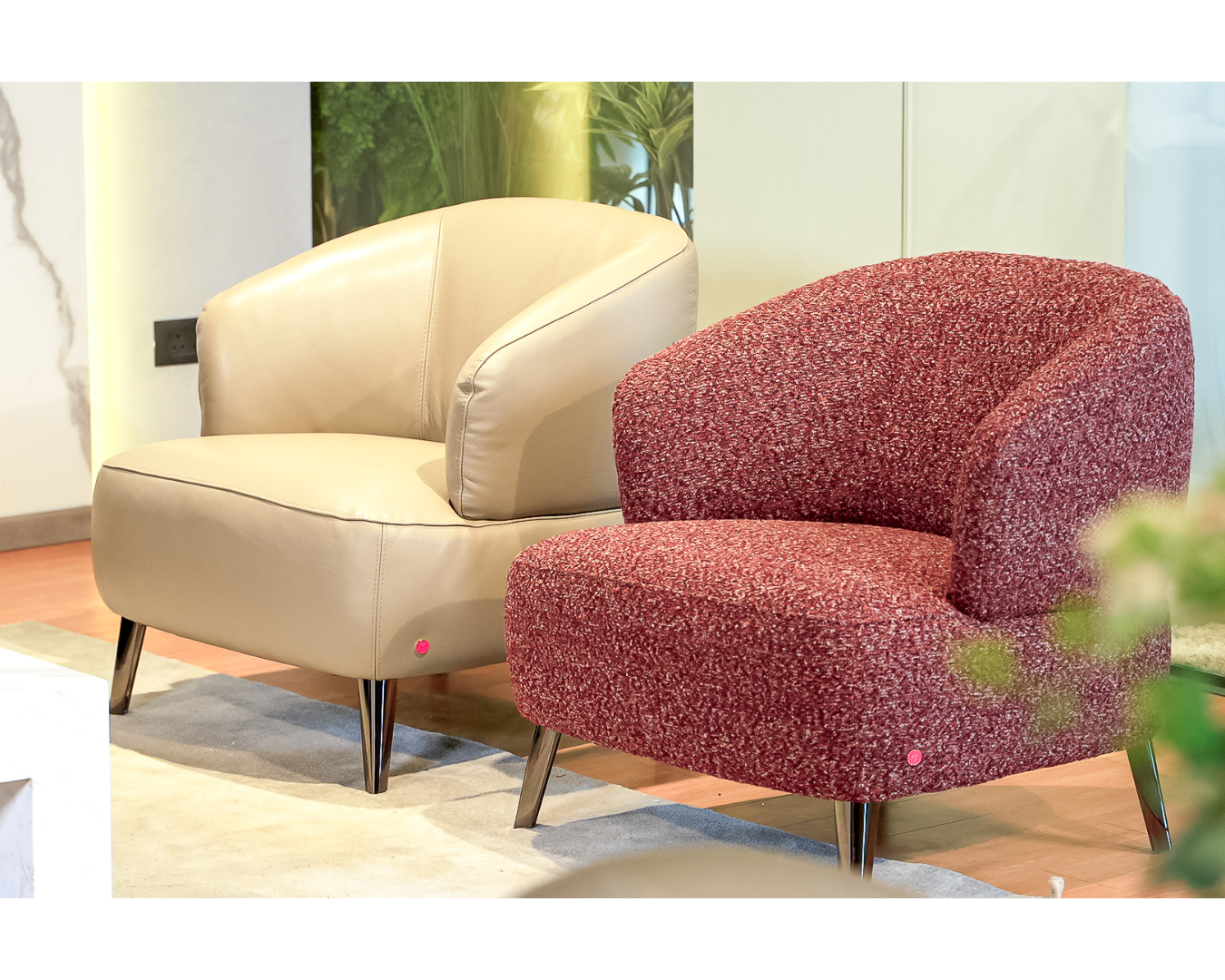 Vernon Accent Chair in Fabric (Red)