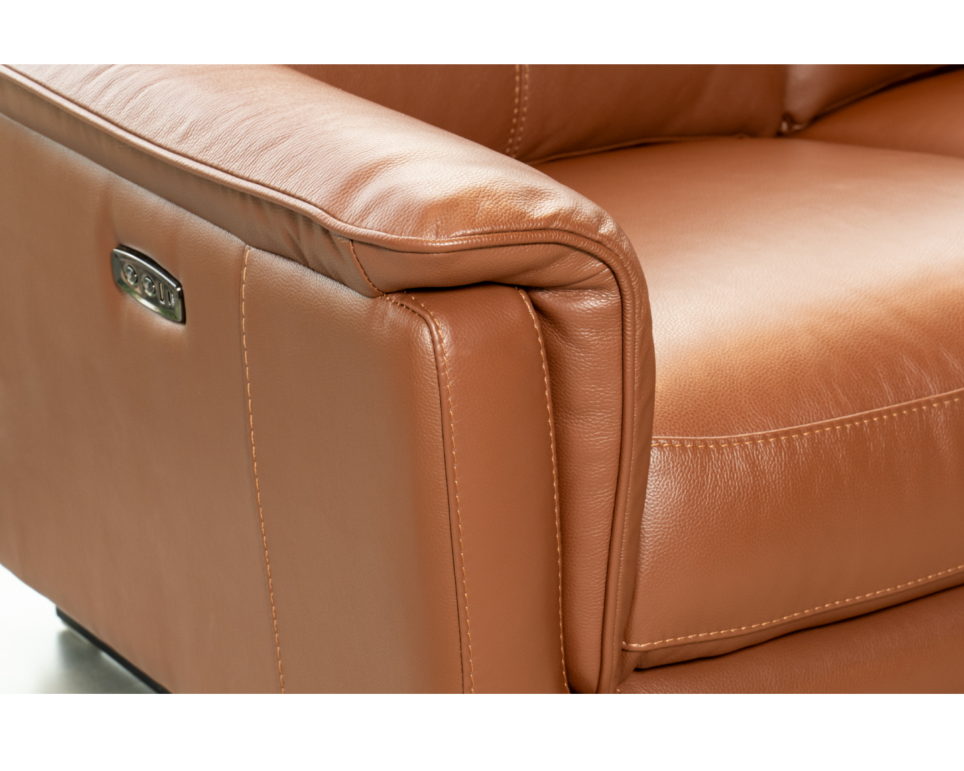 Luca 3-Seater & 2-Seater Half Leather Recliner Sofa (Brandy, Brown)