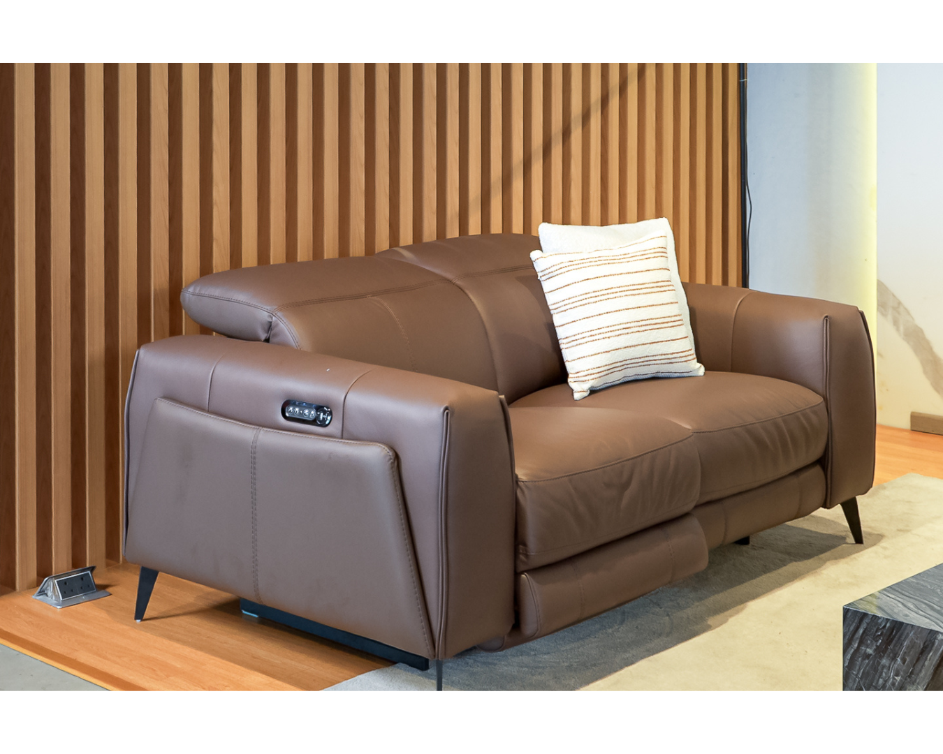 Anders 3-Seater & 2-Seater Half Leather Recliner Sofa (Brown)