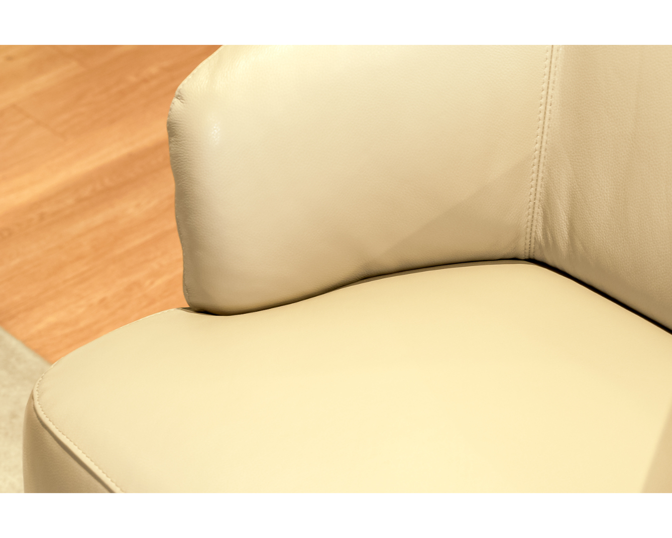 Vernon Accent Chair in Leather (Beige)