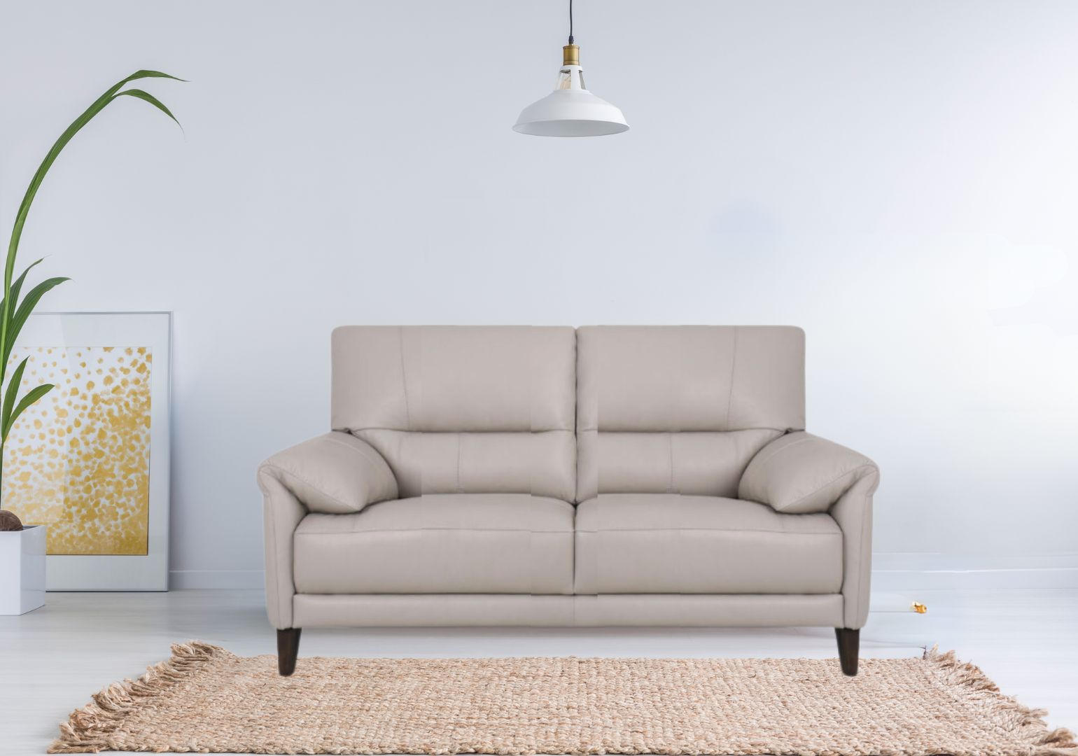 Greta Seater Half-Leather Sofa (Pine Bark, Cream) –