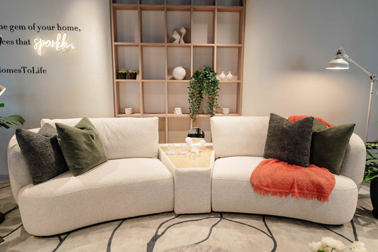 Willow 4 Seater Fabric Sofa (Sand, Beige)