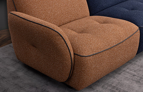 Reily 6 Seater Fabric Sofa with Adjustable Headrest