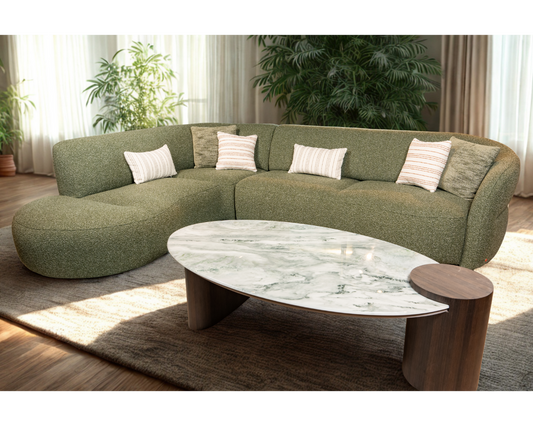 Gemma 5 Seater Fabric Sofa (Forest Green, Green)