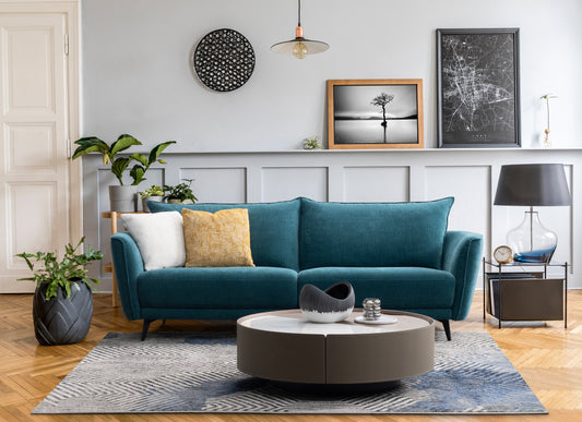 Mila 2 Seater Fabric Sofa (Peacock, Green)