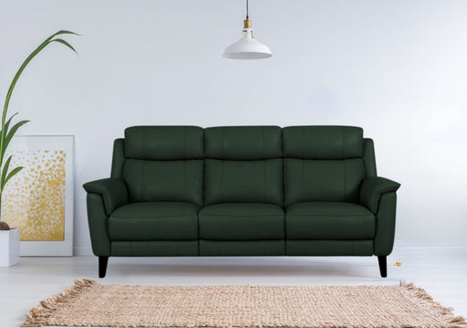 Symphony 3 Seater & 2-Seater Half Leather Sofa With Recliner (Kelp Green, Green)