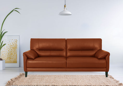 Greta 3 Seater & 2 Seater Half-Leather Sofa (Brandy, Brown)