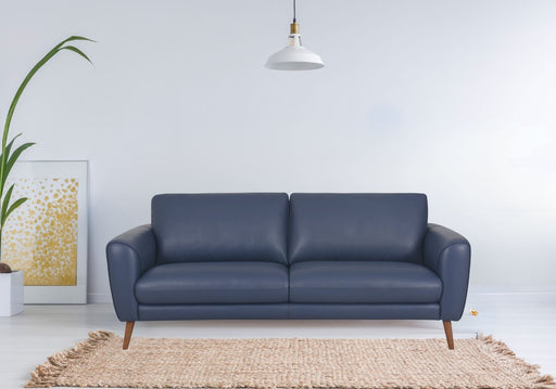 Porto 3 Seater & 2 Seater Half-Leather Sofa (Dark Denim, Blue)