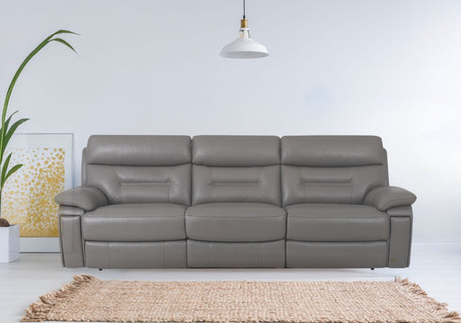 Zenith 3 Seater & 2 Seater Half-Leather Recliner Sofa (Elephant, Grey)