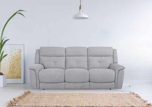 Kiara 3 Seater & 2 Seater Half-Leather Recliner Sofa (Light Grey, Grey)