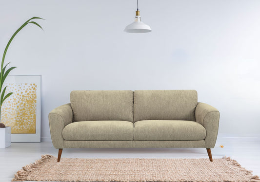 Porto 3 Seater Fabric Sofa (Beige, Cream)