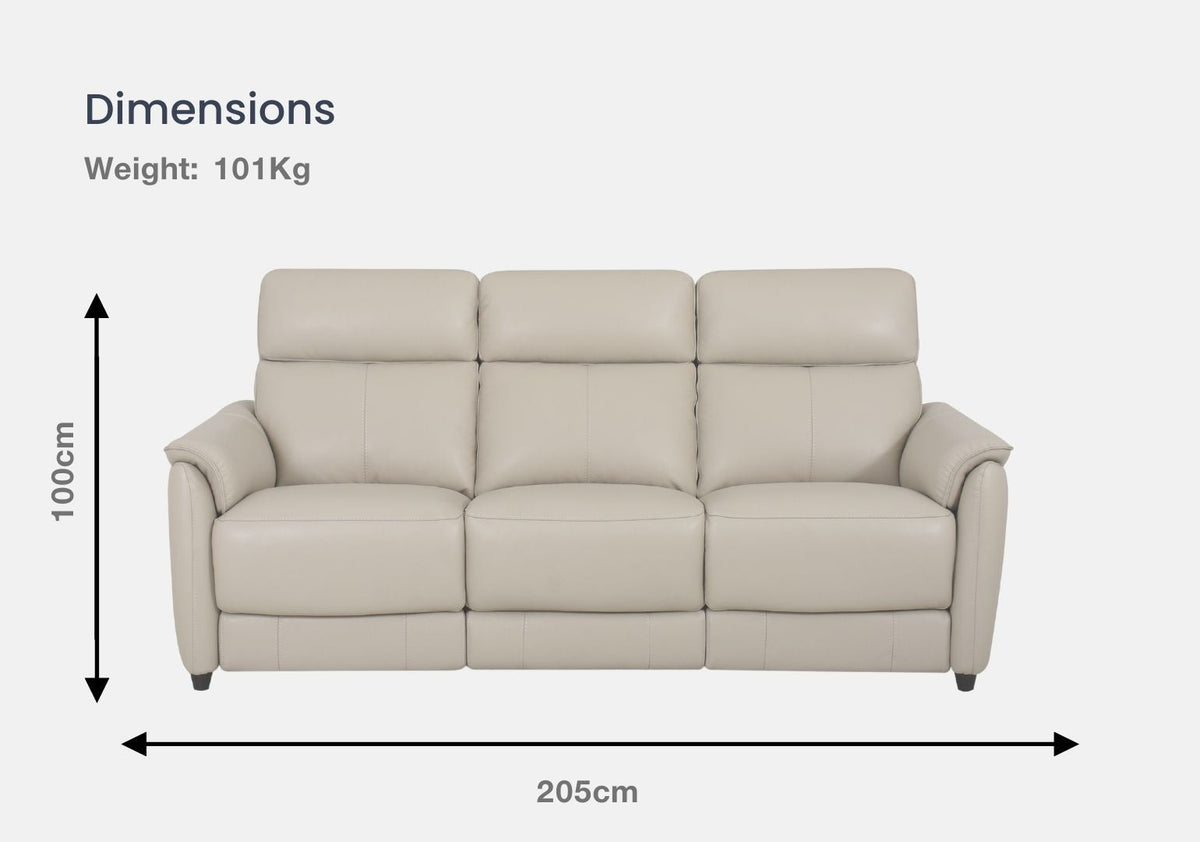 Lincoln 3-Seater & 2-Seater Half Leather Sofa With Recliner (Silver Grey, Grey)