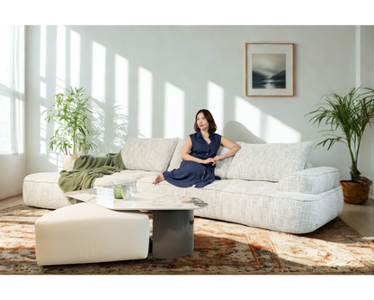 Nova 3-Seater Moving Back Fabric Sofa (Silver Green, Green)