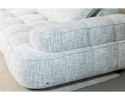 Nova 3-Seater Moving Back Fabric Sofa (Silver Green, Green)
