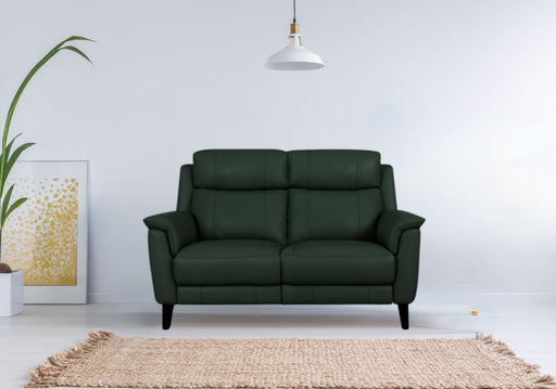 Symphony 2-Seater Half Leather Sofa With Recliner (Kelp Green, Green)
