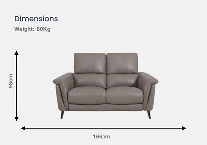 Forli 2-Seater Half Leather Sofa With Recliner (Taupe, Grey)