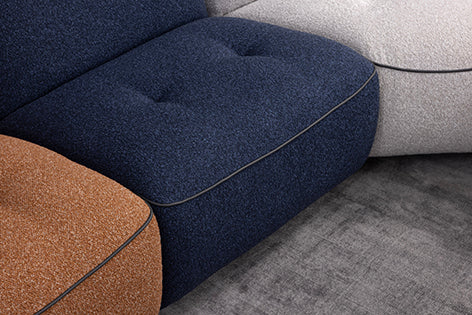 Reily 6 Seater Fabric Sofa with Adjustable Headrest