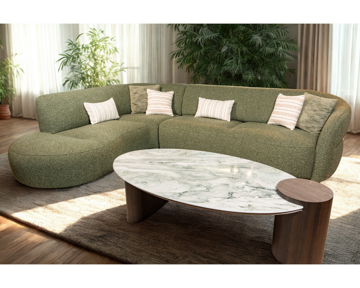 Gemma 5 Seater Fabric Sofa (Forest Green, Green)