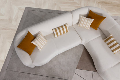 Gemma 5 Seater Fabric Sofa (Cream, Beige)