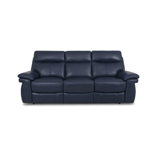 Tranquility Leather 3-Seater Sofa With Recliner (Blue)