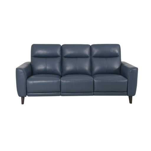 Catania Leather 3-Seater Sofa With Recliner(Blue)